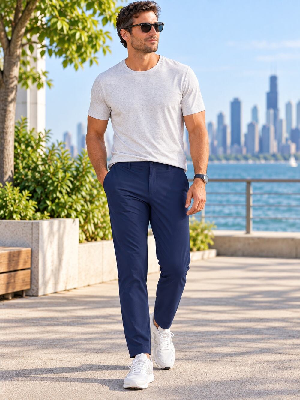 FABLETICS The Only Pant Navy Blue Performance Travel Pants Men’s Size L